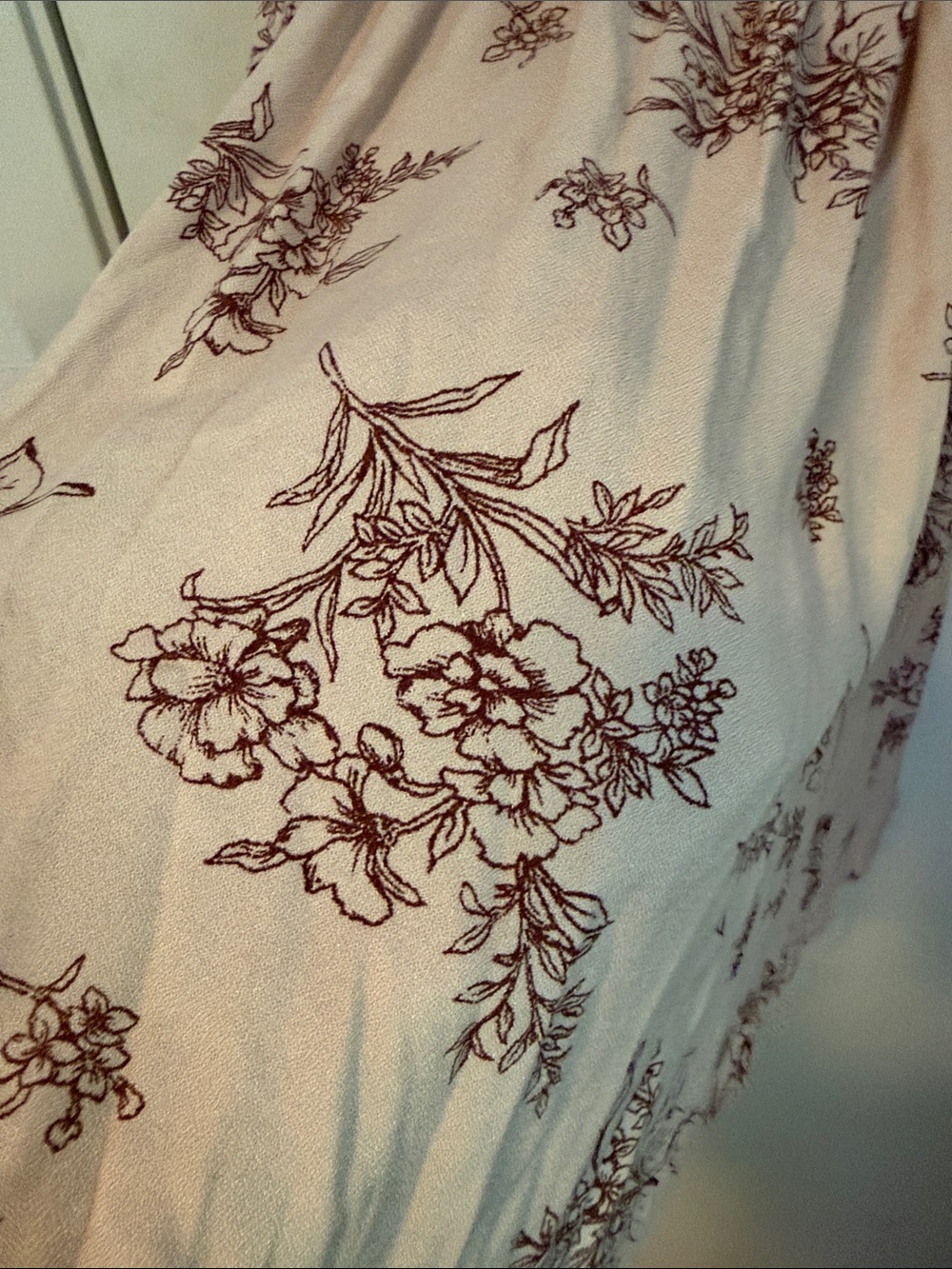 Old Navy Pink Midi Dress with Burgundy Floral Print - Picture 7 of 11